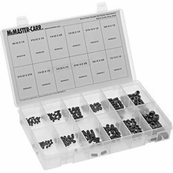 Bsc Preferred Black-Oxide Alloy Steel Set Screw Assortment Inch Sizes 300 Pieces 92170A111